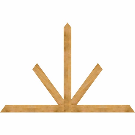 Ekena Millwork Saratoga Rough Sawn Timber Gable Bracket, Western Red Cedar, 108"W x 72"H x 2"D x 6"F, 16/12 Pitch GBW108X72X0206SAR00RWR